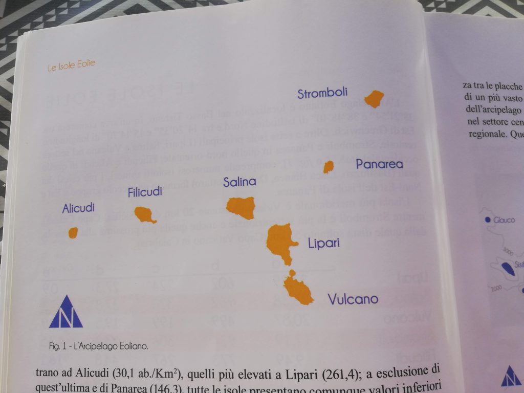 Mapa de las Islas Eolias - lipari salina stromboli - italia