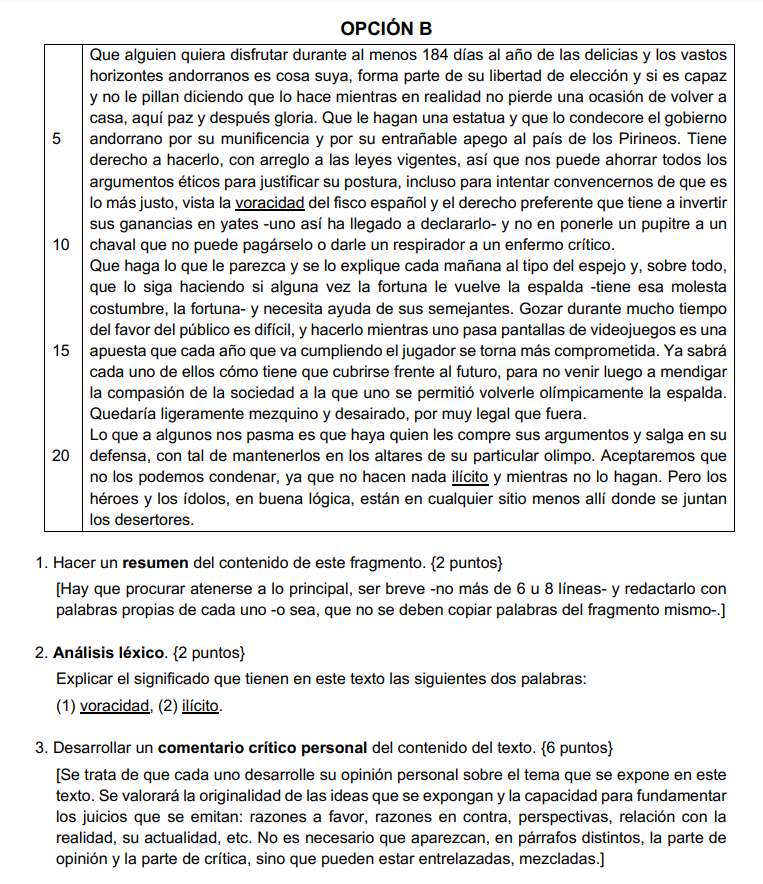 Práctica de Comentario Examen comentario de texto PAM Murcia 2021